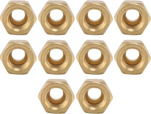 Buachois 1/4 Inch Flare Nut, Brass Air Conditioning Copper Pipe Extension Fitting, 10 Pcs Thickened Tube Connector for Fuel Air Liquid Oil Gas Vacuum Pipelines in Saudi Arabia