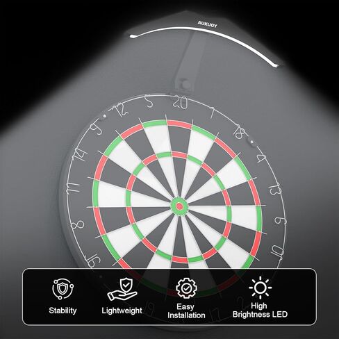 Dart Board Light, Bright LED Dart Board Lights with 3M Power Cord, Professional Dartboard Lighting Accessories - Black in Kuwait