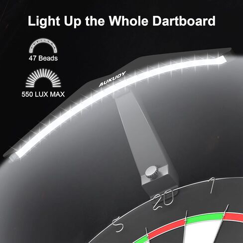 Dart Board Light, Bright LED Dart Board Lights with 3M Power Cord, Professional Dartboard Lighting Accessories - Black in Kuwait