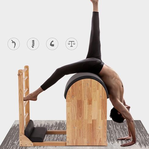 Pilates Ladder Barrel - Wooden Core Training Equipment for Home Use, Professional Spine Corrector, Ideal for Yoga and Core Strengthening in Saudi Arabia