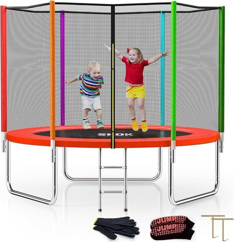 SKOK Trampoline for Kids,400LBS Outdoor Trampoline with Net-ASTM Approved Trampoline for Children and Adults in Kuwait