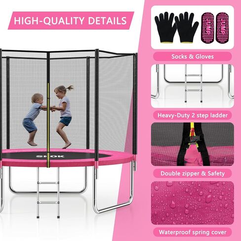 SKOK Trampoline for Kids,400LBS Outdoor Trampoline with Net-ASTM Approved Trampoline for Children and Adults in Saudi Arabia