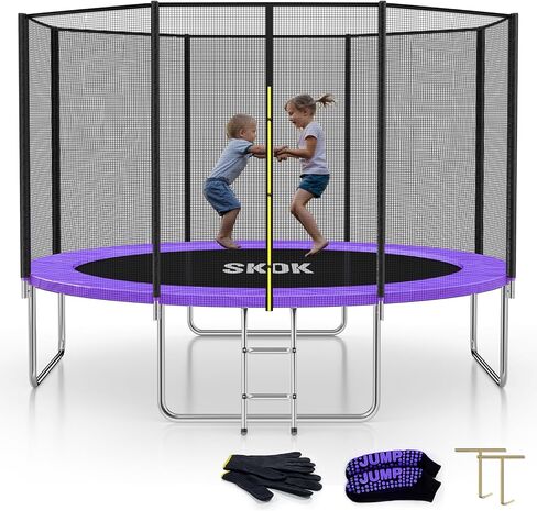 SKOK Trampoline for Kids,400LBS Outdoor Trampoline with Net-ASTM Approved Trampoline for Children and Adults in Saudi Arabia