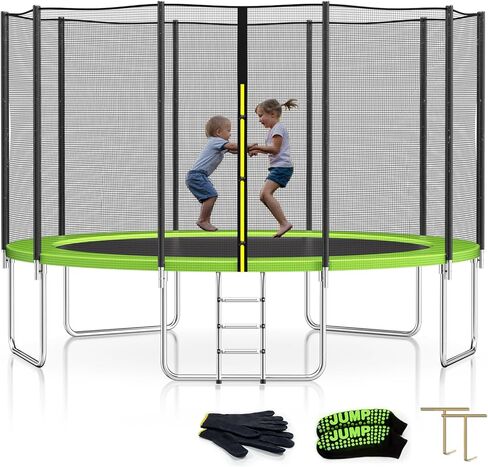 SKOK Trampoline for Kids,400LBS Outdoor Trampoline with Net-ASTM Approved Trampoline for Children and Adults in Saudi Arabia