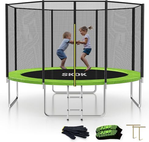 SKOK Trampoline for Kids,400LBS Outdoor Trampoline with Net-ASTM Approved Trampoline for Children and Adults in Saudi Arabia
