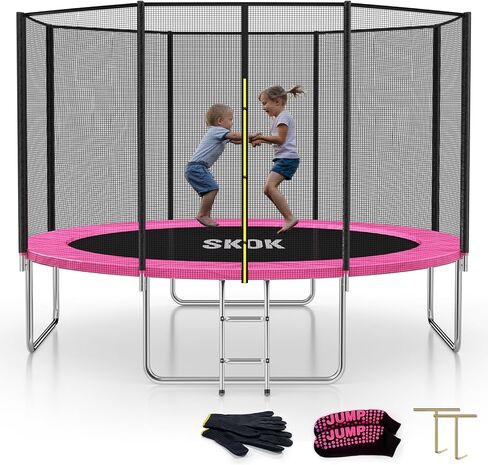 SKOK Trampoline for Kids,400LBS Outdoor Trampoline with Net-ASTM Approved Trampoline for Children and Adults in Saudi Arabia