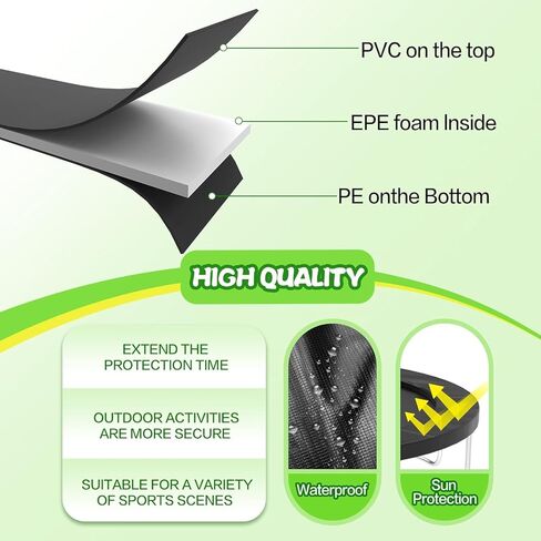 غطاء زنبركي للترامبولين بطول 14 قدم، بساط بديل للترامبولين مقاوم للماء، وسادة إطار دائرية آمنة ومقاومة للتمزق in Kuwait