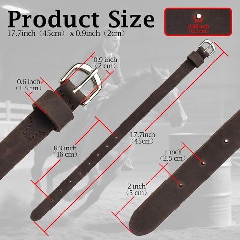 THREE ARCHERS Genuine Leather Straps 17.7x 0.9inches Soft Adjustable Stirrup Leathers for Equestrian & Daily Use, Handcrafted with Stainless Steel Buckles (4-PacK) in Kuwait