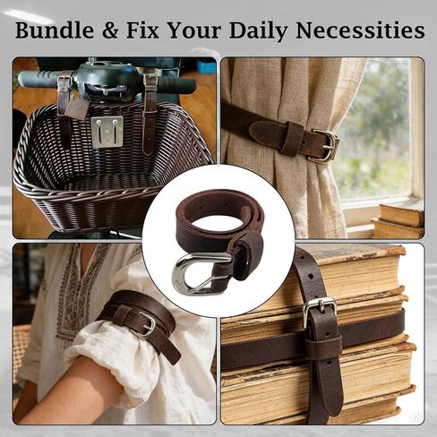 THREE ARCHERS Genuine Leather Straps 17.7x 0.9inches Soft Adjustable Stirrup Leathers for Equestrian & Daily Use, Handcrafted with Stainless Steel Buckles (4-PacK) in Kuwait