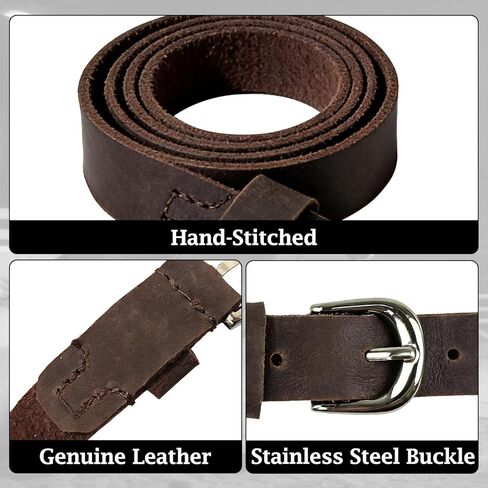 THREE ARCHERS Genuine Leather Straps 17.7x 0.9inches Soft Adjustable Stirrup Leathers for Equestrian & Daily Use, Handcrafted with Stainless Steel Buckles (4-PacK) in Kuwait