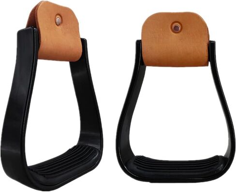 2 Pcs Aluminum Western Horse Riding Stirrups, Lightweight Overshoe Safety Design with Anti-Slip Rubber Foot Mat, Cushioned for Ankle Stress Relief Fatigue Reduction for Equestrian Saddles in Kuwait