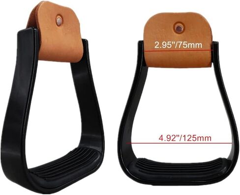 2 Pcs Aluminum Western Horse Riding Stirrups, Lightweight Overshoe Safety Design with Anti-Slip Rubber Foot Mat, Cushioned for Ankle Stress Relief Fatigue Reduction for Equestrian Saddles in Kuwait