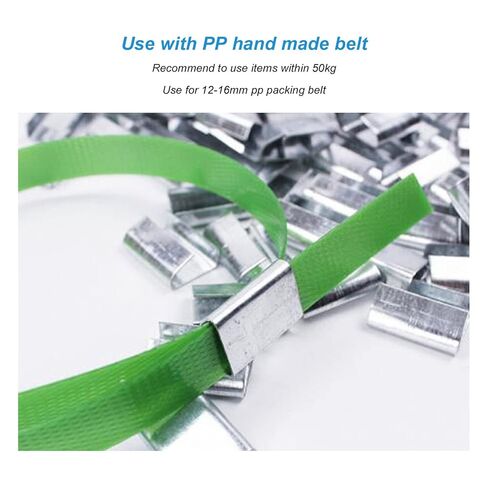 Heavy Duty Iron Strapping Seals 260pcs Packaging Buckles for 12 16mm PP Packing Belts Secure Fastening Durable Metal Clips 1kg Industrial Strength in Saudi Arabia