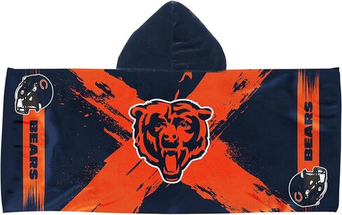 Northwest Chicago Bears NFL Cross Out Youth Hooded Micro Fiber Towel 22 x 51 Inches in Saudi Arabia
