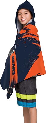 Northwest Chicago Bears NFL Cross Out Youth Hooded Micro Fiber Towel 22 x 51 Inches in Saudi Arabia
