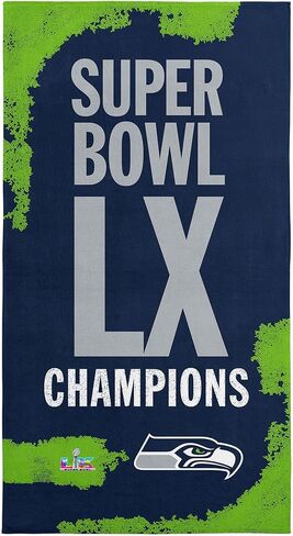 Northwest NFL Super Bowl 2026 Seattle Seahawks Champs Beach Towel, 30 x 60 in in Saudi Arabia
