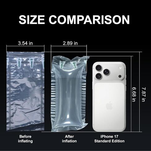 وسائد هوائية للشحن - عدد 500 بطانة سميكة بحشوة فارغة مع مضخة، مواد تغليف قابلة للنفخ مقاس 3.54 بوصة × 7.87 بوصة in Kuwait