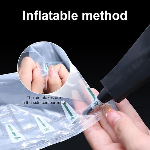 وسائد هوائية للشحن - عدد 500 بطانة سميكة بحشوة فارغة مع مضخة، مواد تغليف قابلة للنفخ مقاس 3.54 بوصة × 7.87 بوصة in Kuwait