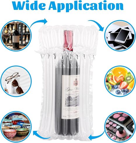 50PCS Wine Bottle Protector Bags, Wine Bags for Travel with Free Inflator Pump, Inflatable Air Column Wine Shipping Sleeves for Suitcase Luggage Airplane, Safety Shipping in Kuwait