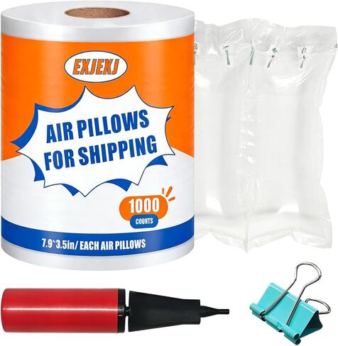 1000 وسادة هوائية للشحن مع مضخة، 3.54 بوصة × 7.87 بوصة مستلزمات شحن أكياس هوائية قابلة للنفخ، حشو صندوق بديل لتعبئة الفول السوداني شركة نقل صغيرة، نقل وتغليف الهدايا in Kuwait