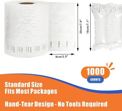 1000 وسادة هوائية للشحن مع مضخة، 3.54 بوصة × 7.87 بوصة مستلزمات شحن أكياس هوائية قابلة للنفخ، حشو صندوق بديل لتعبئة الفول السوداني شركة نقل صغيرة، نقل وتغليف الهدايا in Kuwait