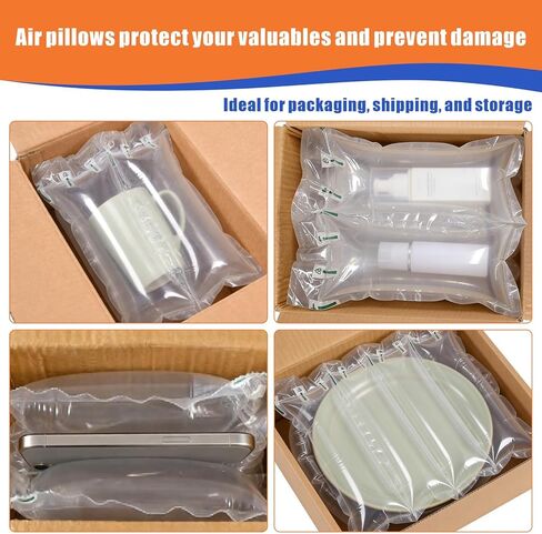 1000 وسادة هوائية للشحن مع مضخة، 3.54 بوصة × 7.87 بوصة مستلزمات شحن أكياس هوائية قابلة للنفخ، حشو صندوق بديل لتعبئة الفول السوداني شركة نقل صغيرة، نقل وتغليف الهدايا in Kuwait