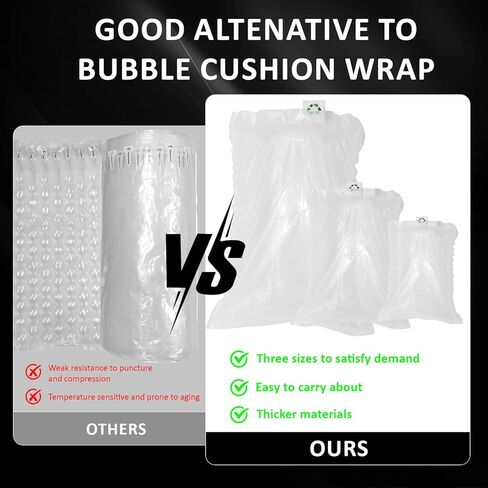Upgraded Double-Layer Inflatable Protective Bags Set, 60 Count in 3 Sizes (4x6, 6x8, 8x12 Inch) for Shipping, Cosmetics, Fragile Items, Toys & Air Pillow Void Fill in Saudi Arabia