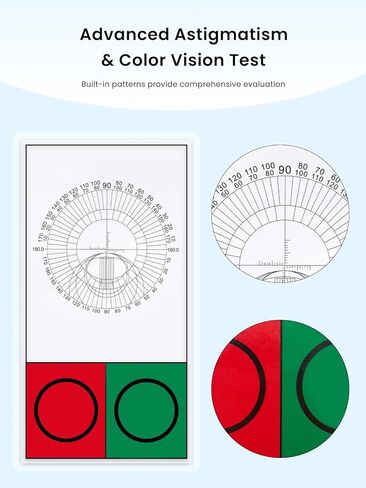 Snellen & Rosenbaum Pocket Eye Chart 3-Pack Set with Standard Logarithmic Chart 6ft Distance Vision Tester, 36cm Near Vision Card, Astigmatism & Color Test Portable Eye Screening Kit in Kuwait