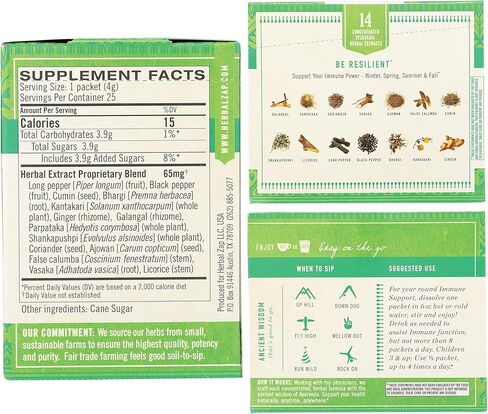 Herbal Zap Immune Support، مكمل عشبي أيورفيدي، صندوق واحد يحتوي على 25 عبوة in Saudi Arabia