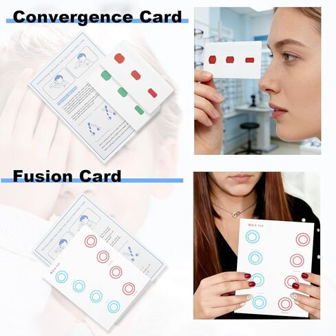 Vision Convergence Beads Training Kit ,Snellen Eye Chart, 2 Strabismus Correction Cards & Eye Patch,for Vision Convergence Insufficiency，Eye Muscle Strengthening, Focus Exercise and Agility. in Kuwait
