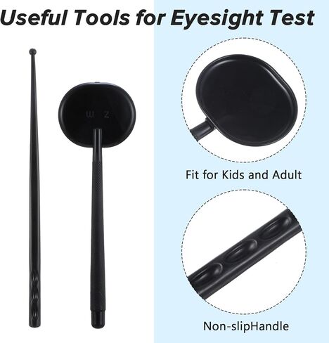 Snellen Eye Chart Exams Wall Chart 20 Feet PVC Low Vision Eye Charts Wall with Eyes Occluder and Pointer 22x11 Inches Eyes Exams for Hospital Home School Kids Gifts in Kuwait