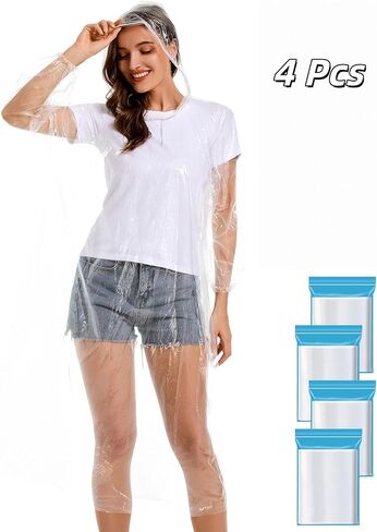 معاطف مطر شفافة للاستعمال مرة واحدة للبالغين - معاطف مطر شفافة مقاومة للماء في حالات الطوارئ in Kuwait