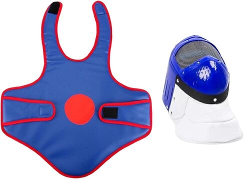 2 Pieces Fencing Mask Gear Face Shield Mesh Breathable Artificial Leather Reinforced Rivets Suitable for Child Training Gift Giving in Kuwait