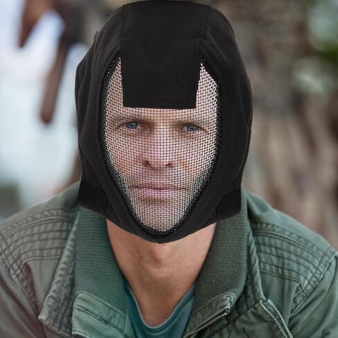 Fencing Mask Full Face Protective Gear with Metal Mesh Lightweight Black V3 Design for Sports Fencing and Outdoor Hunting Safety in Saudi Arabia