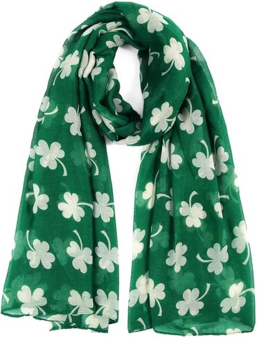 وشاح سانت باتريك سيلك شالات للنساء خفيف الوزن مطبوع عليه البرسيم للحماية من الأشعة فوق البنفسجية في الصيف in Kuwait