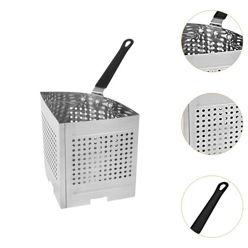 Stainless Steel Pasta Strainer Basket Insert (5.2x5.2x18cm/2x2x7in) - Blanching Basket for Pots, Rust Resistant Perforated Deep Pocket in Saudi Arabia