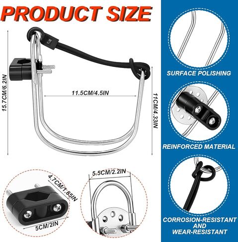 2 Pcs Marine Life Ring Buoys Holder Rope Kit Orange Rope 98 ft with Hook Stainless Steel Life Buoy Bracket Corrosion Resistant for Fishing Boats Yachts Speedboats Sailboats in Kuwait