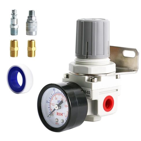 RIH 1/4" NPT Air Pressure Regulator - Air Regulator for Compressor,air regulator with gauge 0-150 PSI,AR2000-02 in Kuwait