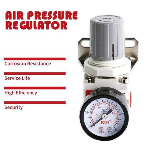 RIH 1/4" NPT Air Pressure Regulator - Air Regulator for Compressor,air regulator with gauge 0-150 PSI,AR2000-02 in Kuwait