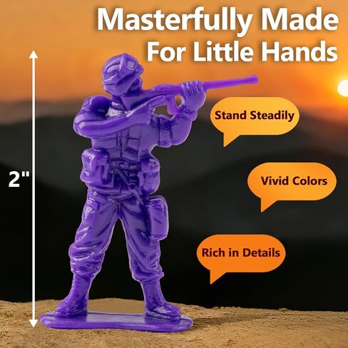 200 قطعة من لعبة رجال الجيش، مجموعة ألعاب شخصية جندي مع 10 ألوان و10 أوضاع، بلاستيك كلاسيكي أخضر كاكي، الحرب العالمية الثانية، WW2، رجل الجيش العسكري للأولاد 6-8 8-12 in Kuwait