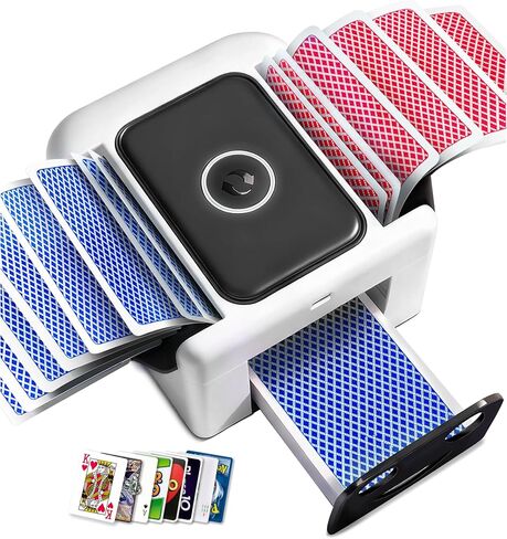 CrazyOwl Automatic Card Shuffler Machine, Card Shuffler and Dealer for 1–2 Decks, Quiet Rechargeable Electric Card Shuffler for Poker, UNO & Card Games,Classic Black in Saudi Arabia