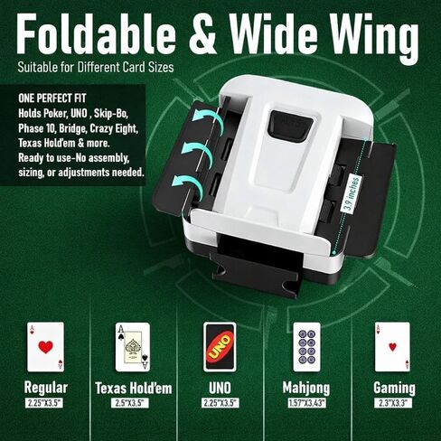 Automatic Card Shuffler for 1–2 Decks with Built-in Card Box, Dual Motor Low-Noise Electric Shuffler, 2000mAh Rechargeable Battery with Type-C Charging, Carry Bag for Poker, UNO & Blackjack in Saudi Arabia