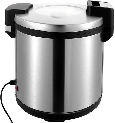 سخان أرز كبير 20 كيو تي، جهاز طبخ أرز تجاري محمول ودافئ، دلو أرز معزول احترافي غير لاصق، تنظيم درجة الحرارة بسهولة بلمسة واحدة، فضي in Kuwait