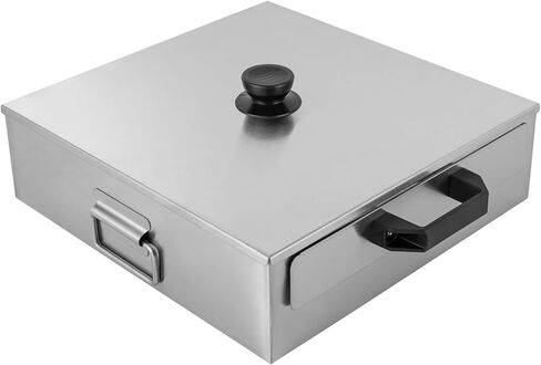 Rice Noodle Roll Steamer Machine, 12.6*12.2*6.3 In Lid Open Stainless Steel Steam Rice Noodle Machine Cantonese Rices Noodles Rolls Machine with Scraper for Breakfast Shops Snack Bar Market Stalls (1 Layer,12.6*12.2*3.74 inch) in Kuwait