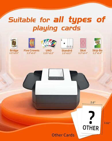 ماكينة خلط البطاقات الأوتوماتيكية، ماكينة خلط البطاقات الكهربائية القابلة لإعادة الشحن والمحمولة لمدة 1-2 طابق، مثالية للبوكر، UNO in Kuwait