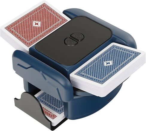 Card Shuffler 2600mAh Automatic Card Shuffler Low Noise Card Shuffler Machine Fits 1–2 Decks for Poker, UNO, Blackjack, Phase 10 Blue in Saudi Arabia