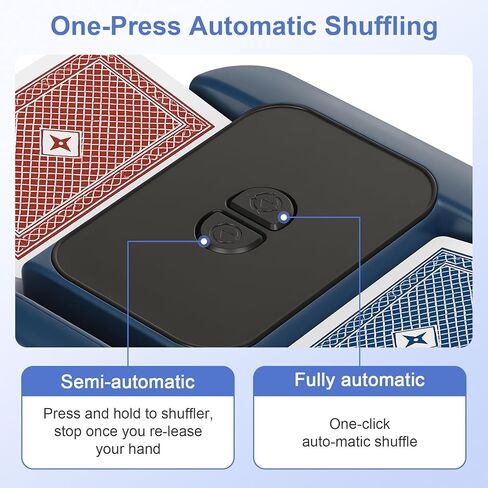 Card Shuffler 2600mAh Automatic Card Shuffler Low Noise Card Shuffler Machine Fits 1–2 Decks for Poker, UNO, Blackjack, Phase 10 Blue in Saudi Arabia