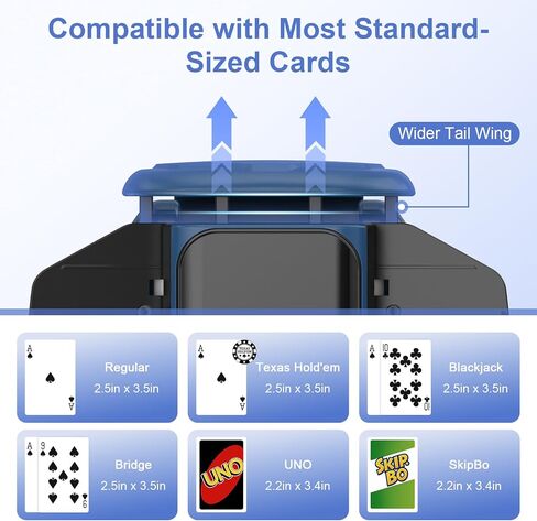 Card Shuffler 2600mAh Automatic Card Shuffler Low Noise Card Shuffler Machine Fits 1–2 Decks for Poker, UNO, Blackjack, Phase 10 Blue in Saudi Arabia