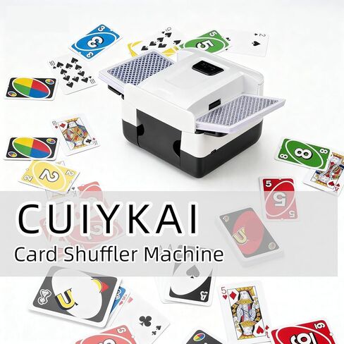 Automatic Card Shuffler 2 Deck, Rechargeable Card Shuffle Machine for Poker, UNO, Blackjack, Skip-Bo, Phase 10 in Saudi Arabia