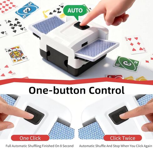 Automatic Card Shuffler 2 Deck, Rechargeable Card Shuffle Machine for Poker, UNO, Blackjack, Skip-Bo, Phase 10 in Saudi Arabia